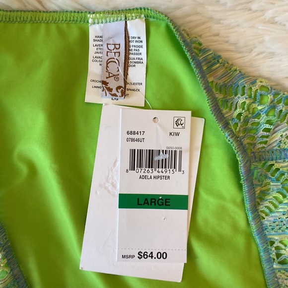 Becca by Rebecca Virtue GREEN Adela Mosaic Hipster Bikini Bottom, US Large - Picture 5 of 10